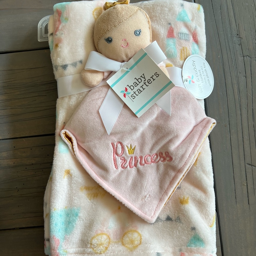Baby girls “Princess” blanket and toy set.